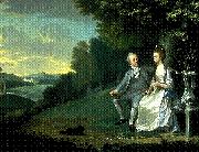 James Holland Portrait of Sir Francis and Lady Dashwood at West Wycombe Park oil